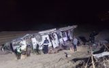 واژگونی یک دستگاه اتوبوس در محور یاسوج اصفهان با ۱۳ مصدوم